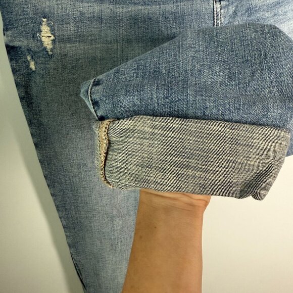 Judy Blue Jeans Distressed Boyfriend Medium Blue Size 15/32 - Picture 8 of 9